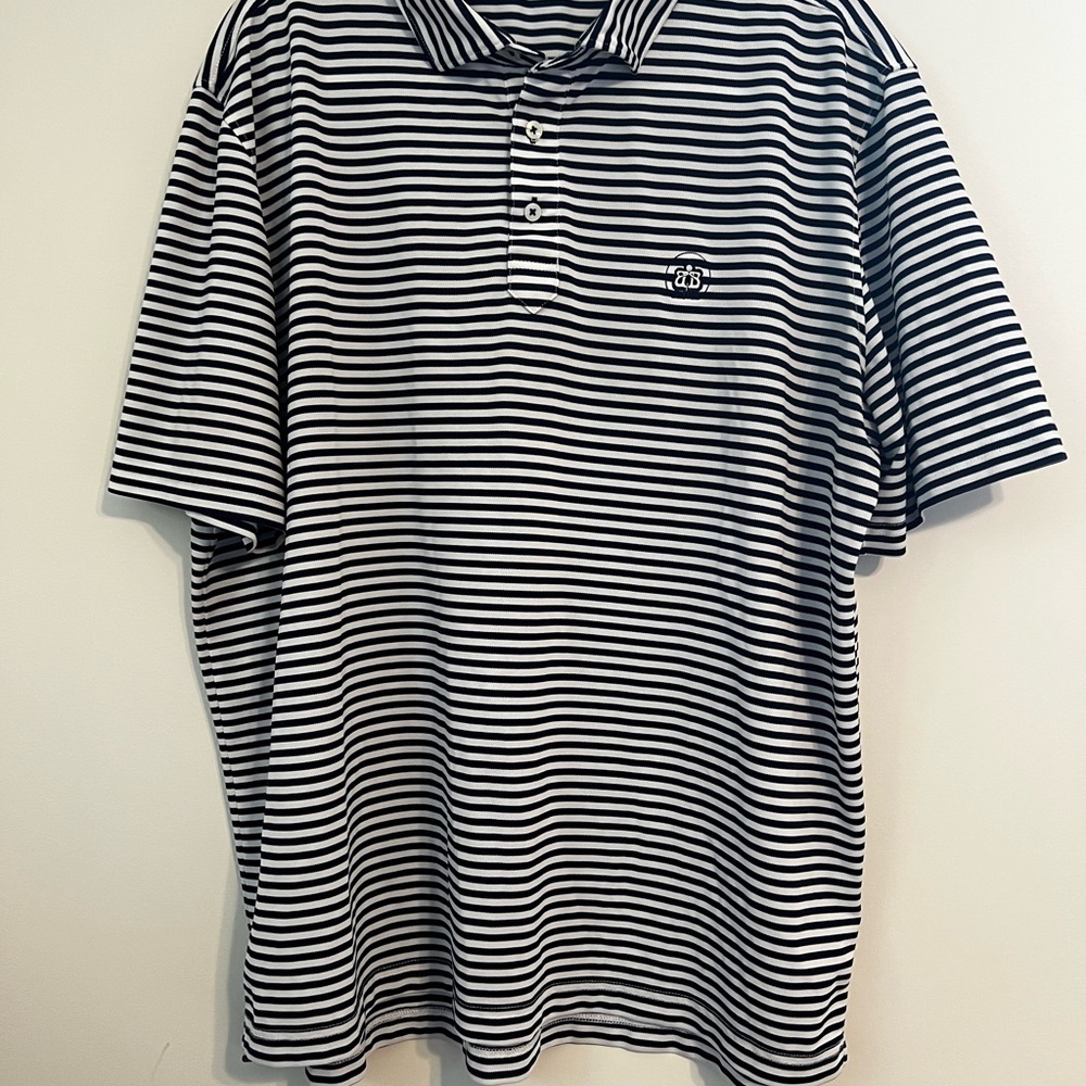 Stitch Golf Black and White Polo Shirt with Classic Stripes size XL